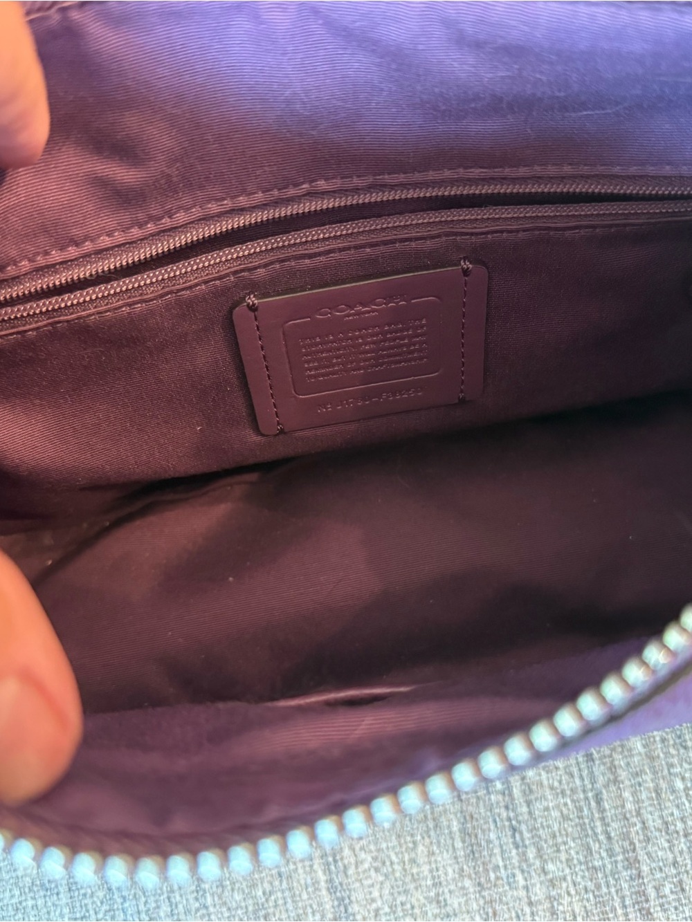 Coach Pebbled Leather Shoulder Bag in Purple - Picture 4 of 5